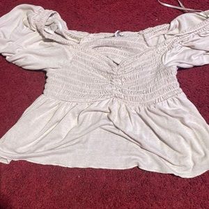 super cute off the shoulder cropped top